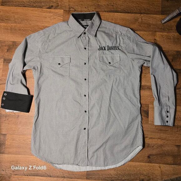 Grey and black Jack Daniel's button up size Large - Picture 1 of 8